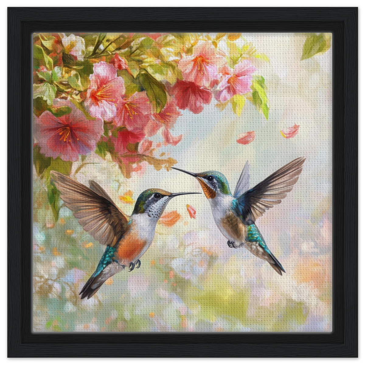 Hummingbirds Feeding on Flowers 1 - Shop Ai Art WebShop - Digital Art online Store