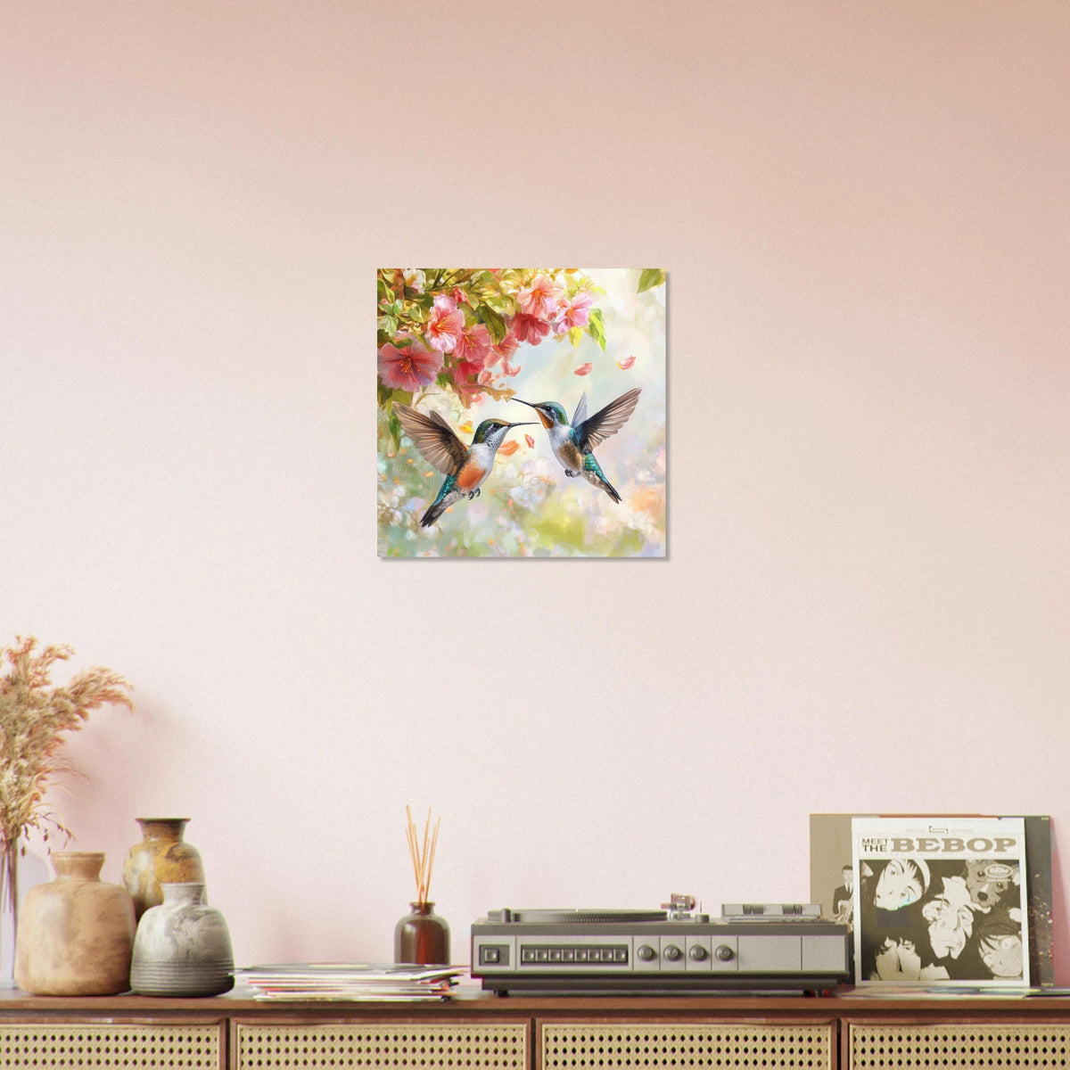 Hummingbirds Feeding on Flowers 1 - Shop Ai Art WebShop - Digital Art online Store