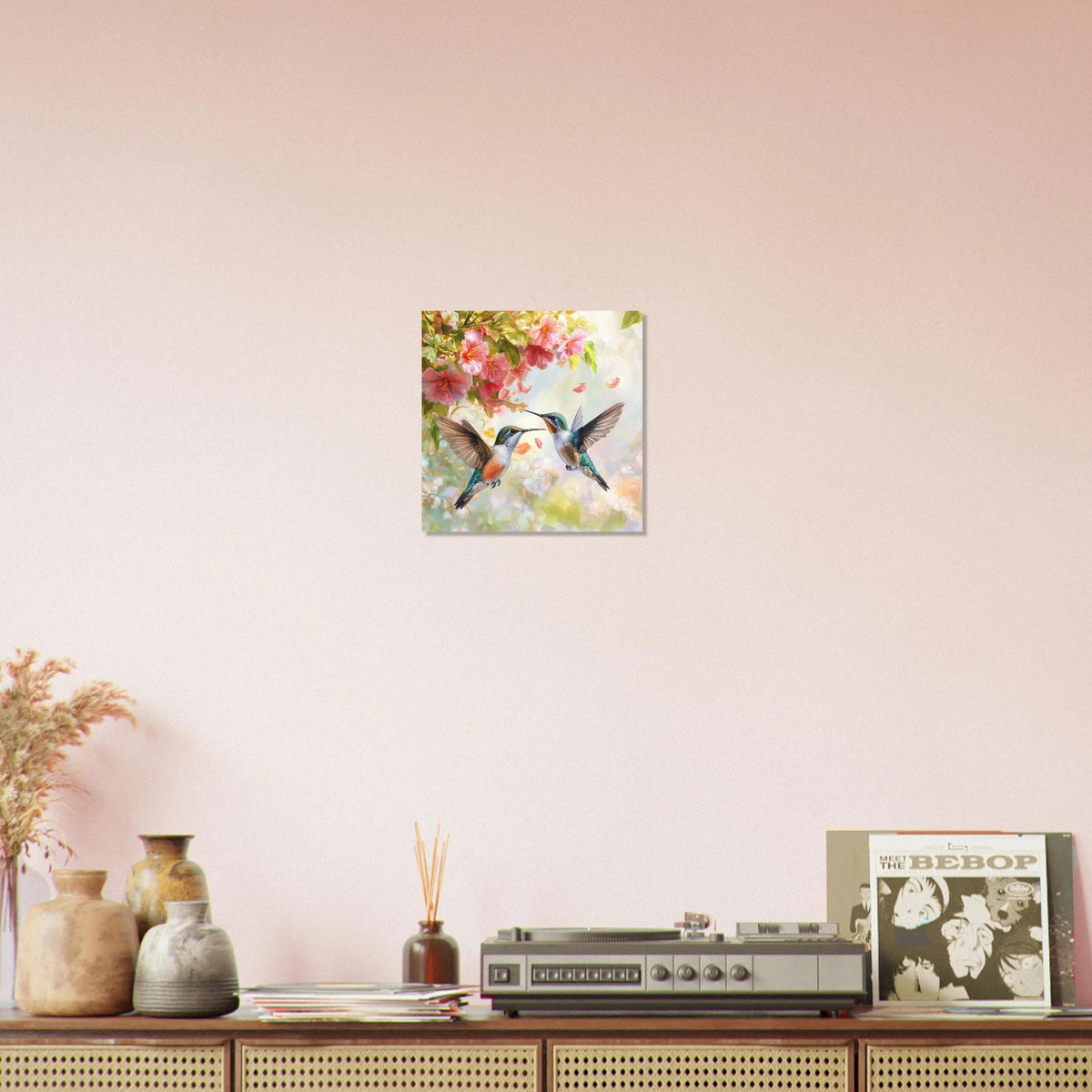 Hummingbirds Feeding on Flowers 1 - Shop Ai Art WebShop - Digital Art online Store