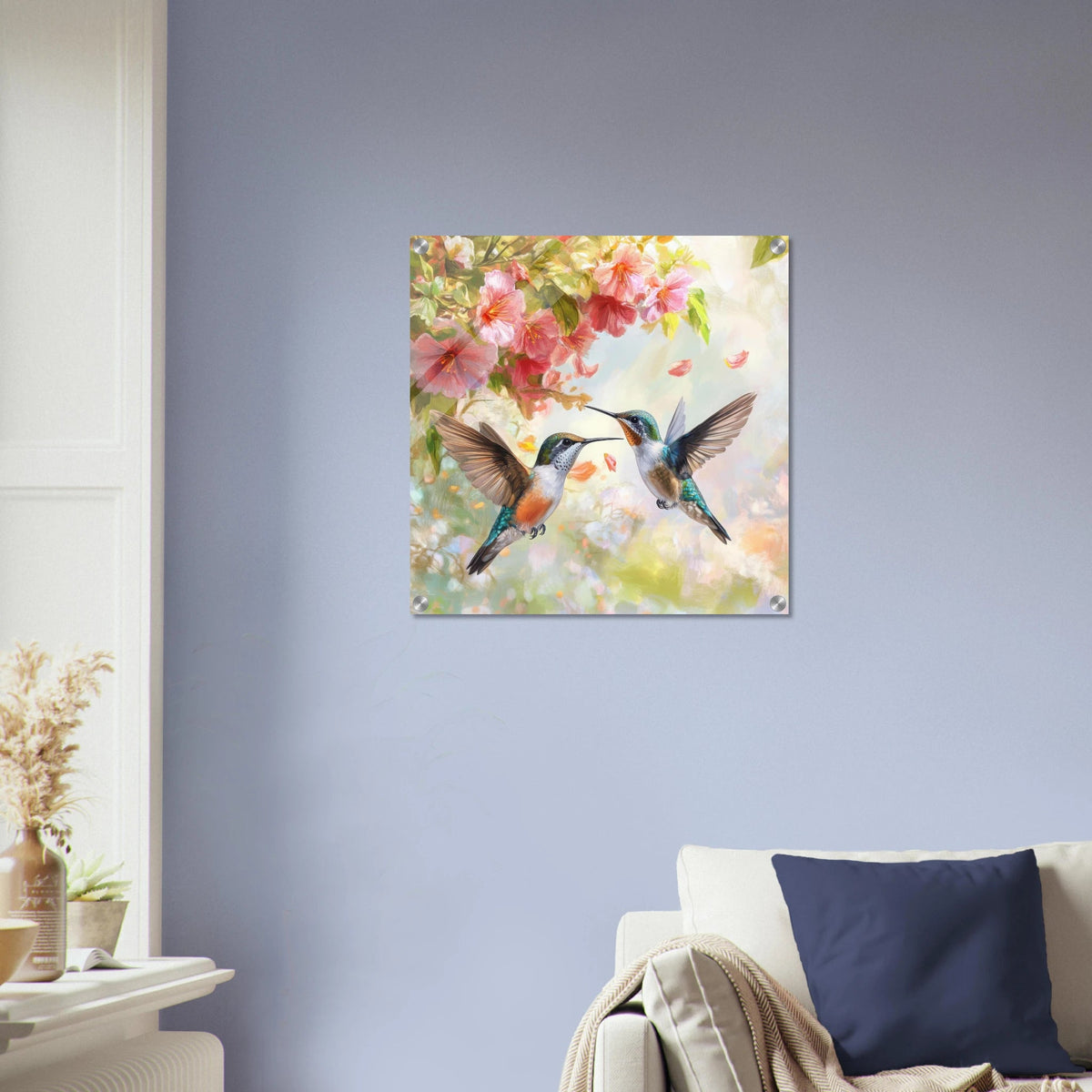 Hummingbirds Feeding on Flowers 1 - Shop Ai Art WebShop - Digital Art online Store
