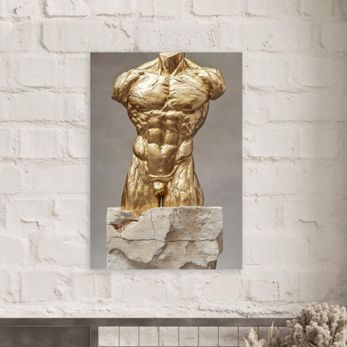Hybrid centaur torso cast in brushed gold marb 2 - Shop Ai Art WebShop - Digital Art online Store