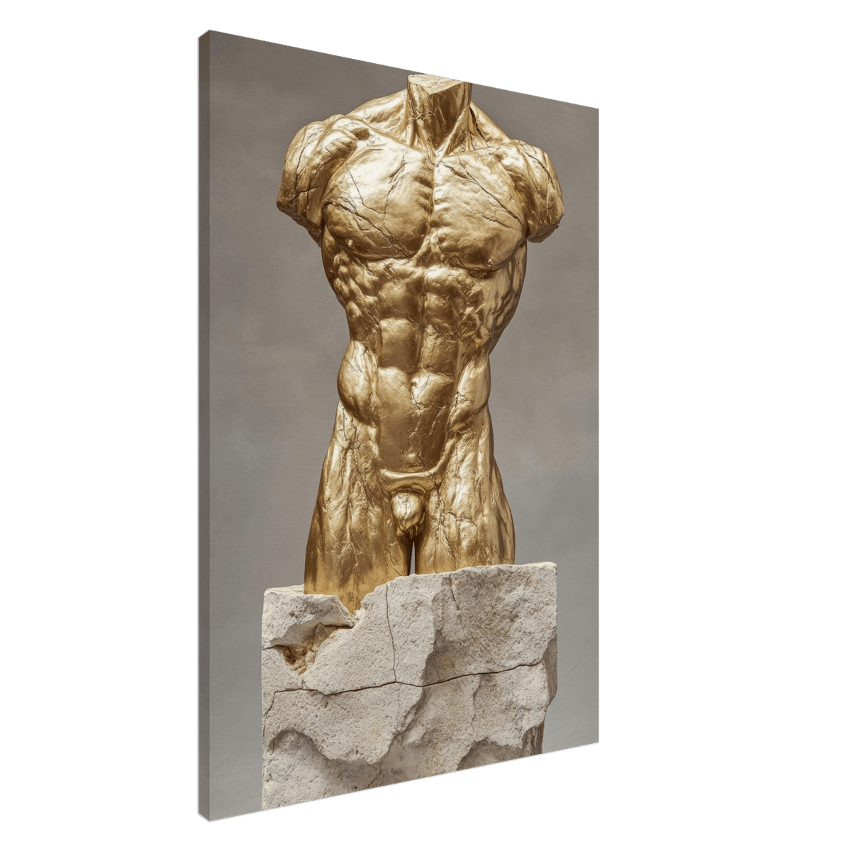 Hybrid centaur torso cast in brushed gold marb 2 - Shop Ai Art WebShop - Digital Art online Store