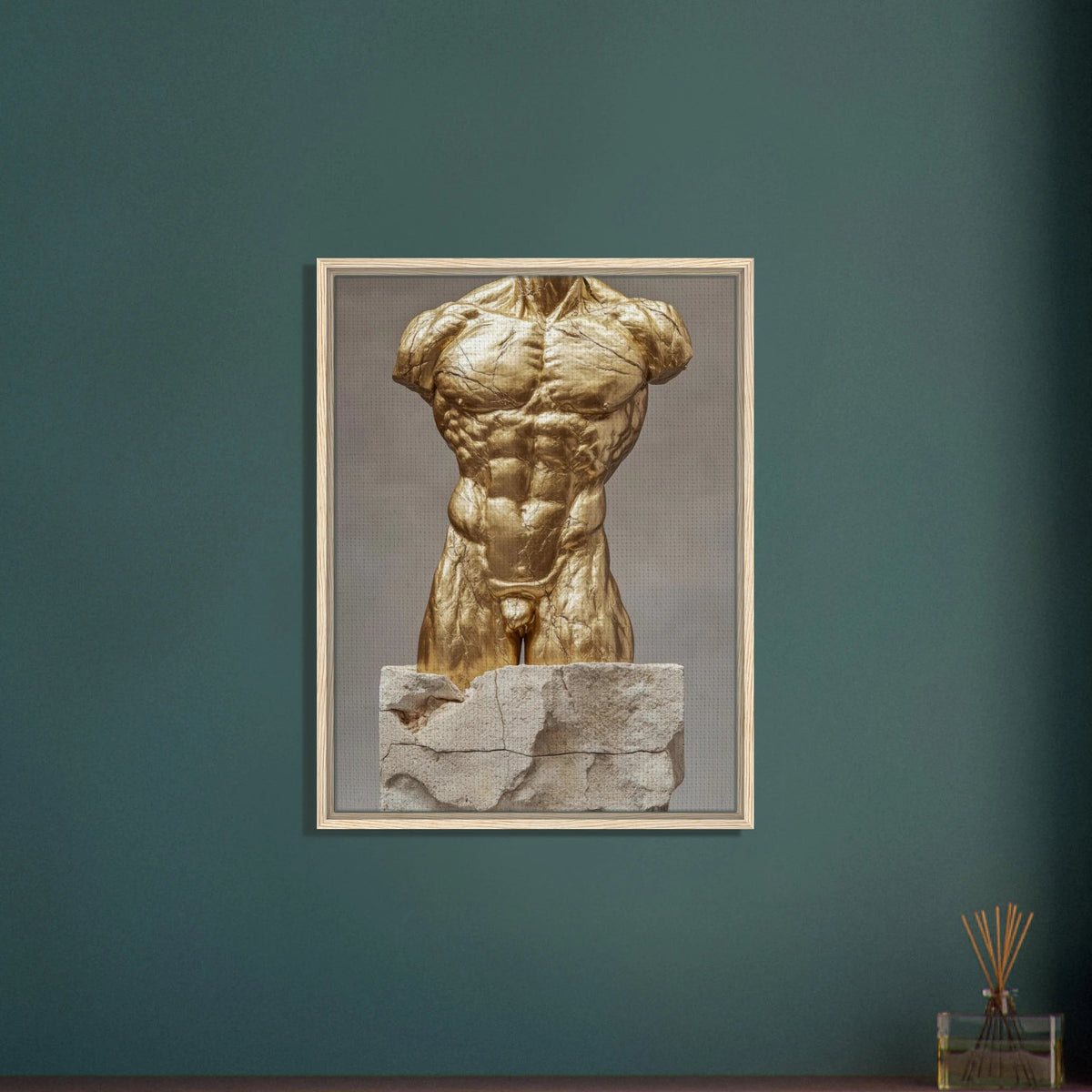 Hybrid centaur torso cast in brushed gold marb 2 - Shop Ai Art WebShop - Digital Art online Store