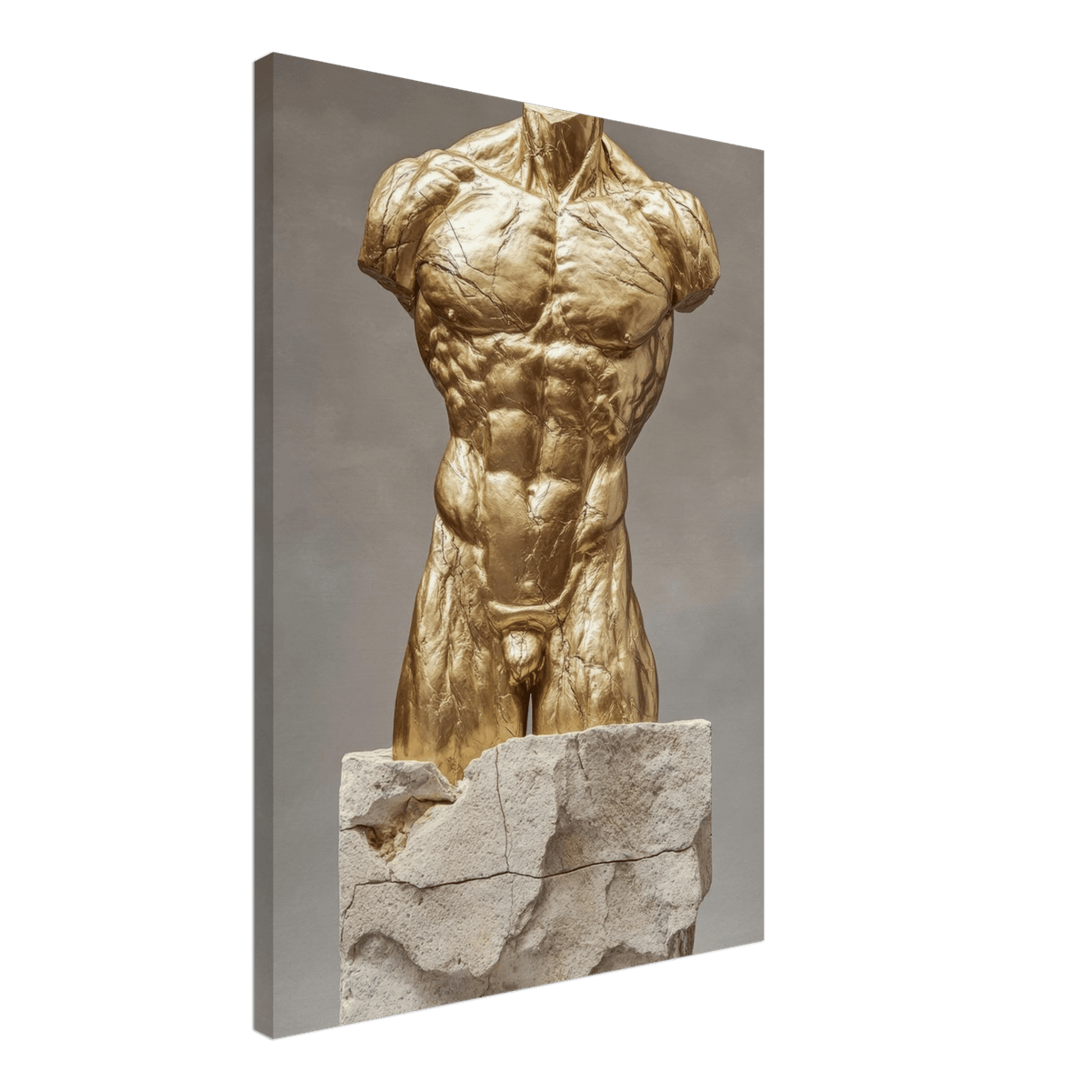 Hybrid centaur torso cast in brushed gold marb 2 - Shop Ai Art WebShop - Digital Art online Store