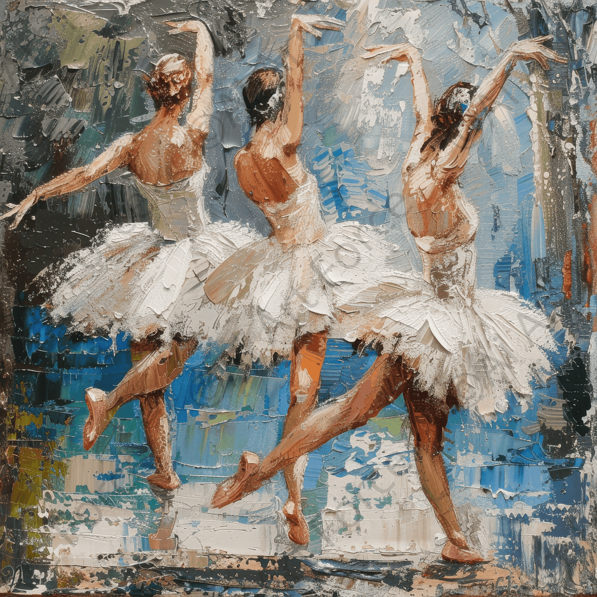 Impressionism ballet dansers dancing the swan dance 3 - Shop Ai Art WebShop - Digital Art online Store