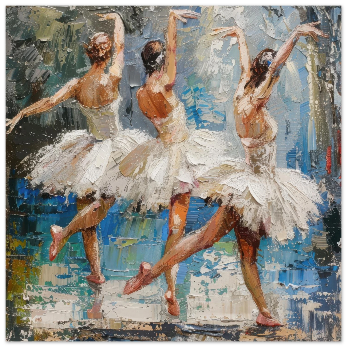 Impressionism ballet dansers dancing the swan - Shop Ai Art WebShop - Digital Art online Store