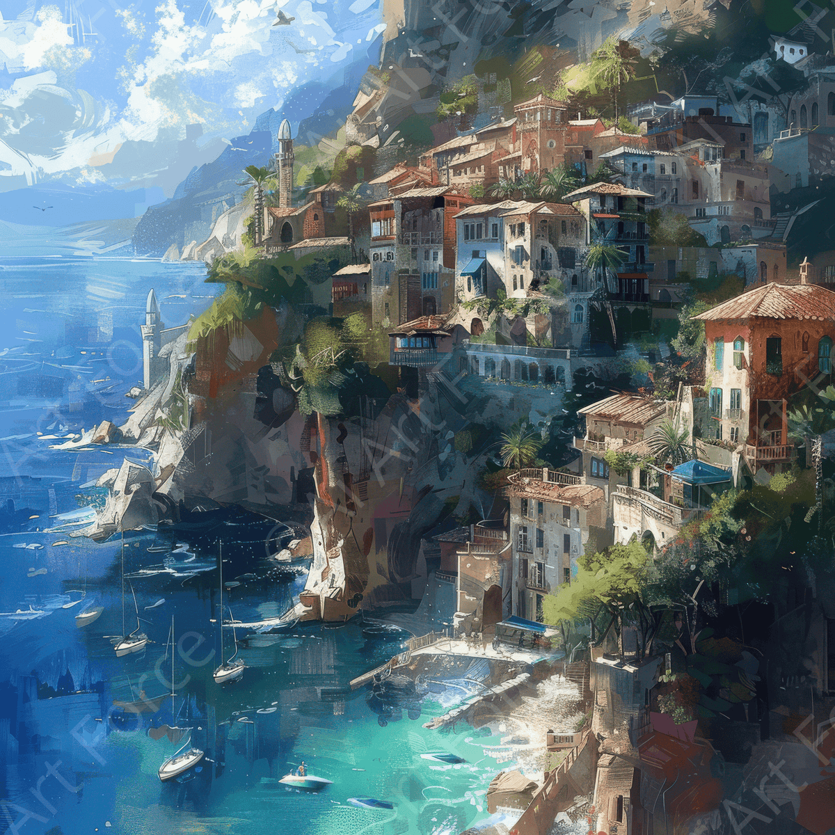 Impressionism best beautiful holiday locations 3 - Shop Ai Art WebShop - Digital Art online Store