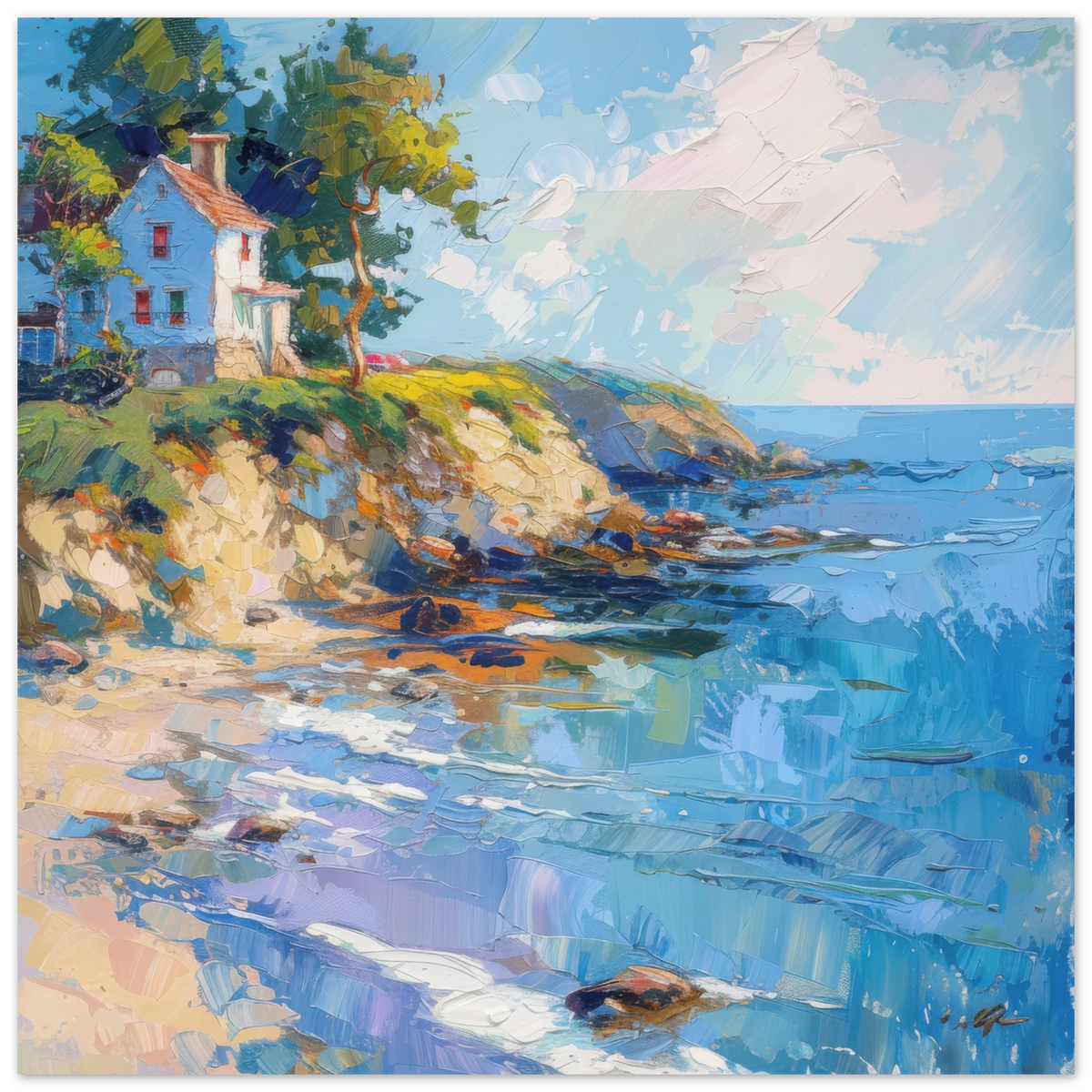 Impressionism coastal style beach feeling 5 - Shop Ai Art WebShop - Digital Art online Store