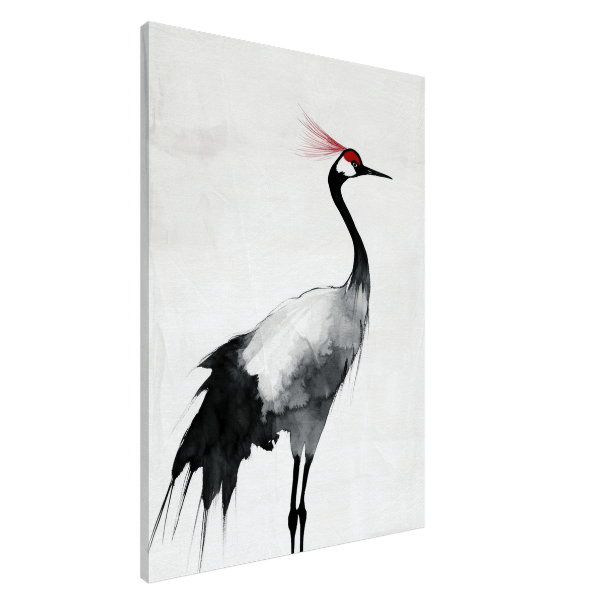Japanese Ink Wash Painting of a Crane A graceful 2 - Shop Ai Art WebShop - Digital Art online Store