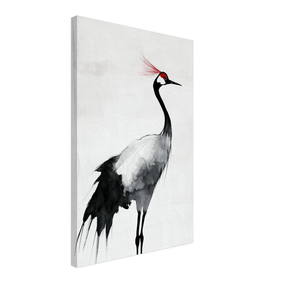 Japanese Ink Wash Painting of a Crane A graceful 2 - Shop Ai Art WebShop - Digital Art online Store