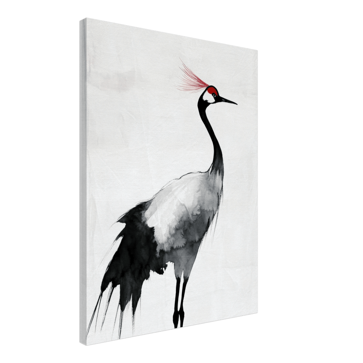 Japanese Ink Wash Painting of a Crane A graceful 2 - Shop Ai Art WebShop - Digital Art online Store