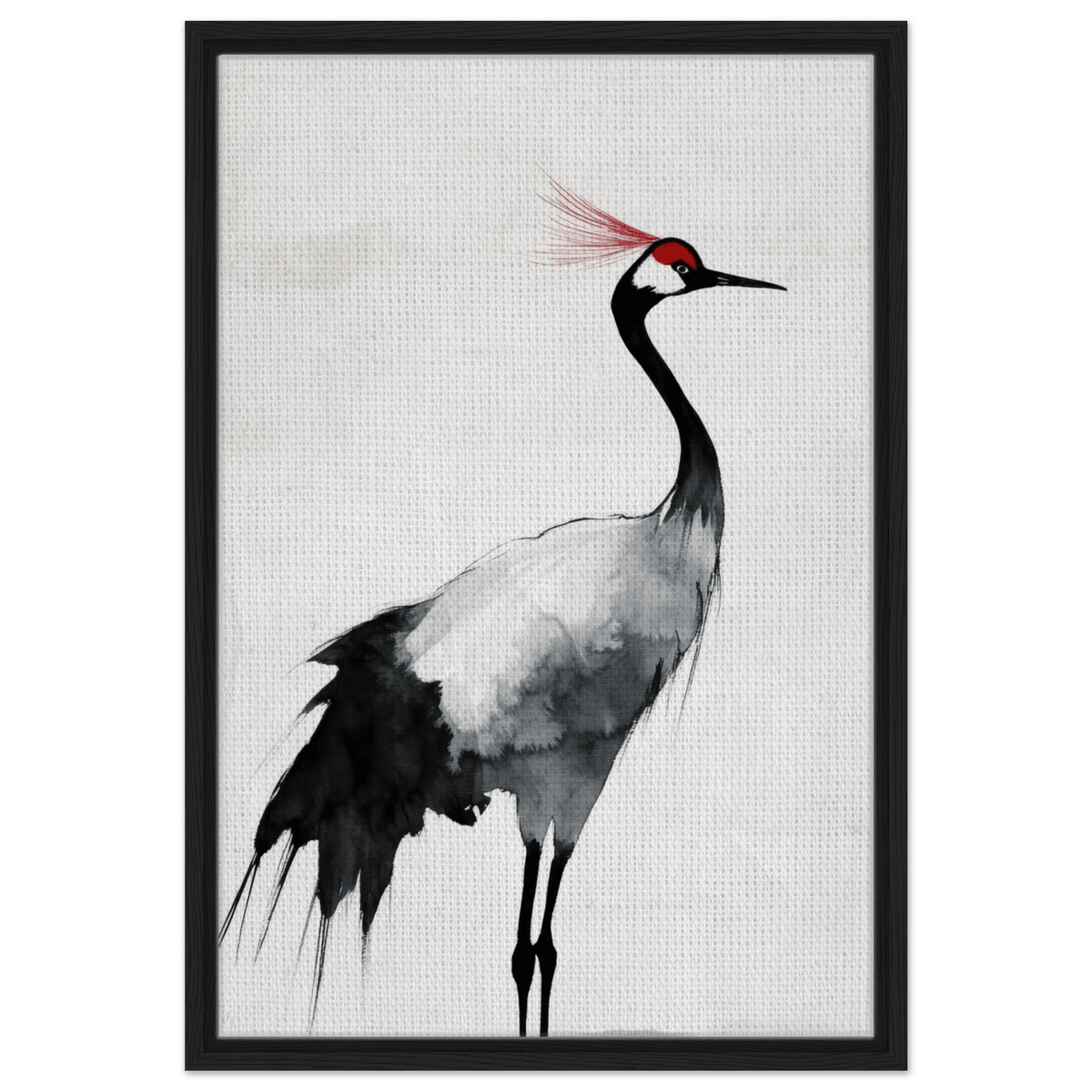 Japanese Ink Wash Painting of a Crane A graceful 2 - Shop Ai Art WebShop - Digital Art online Store