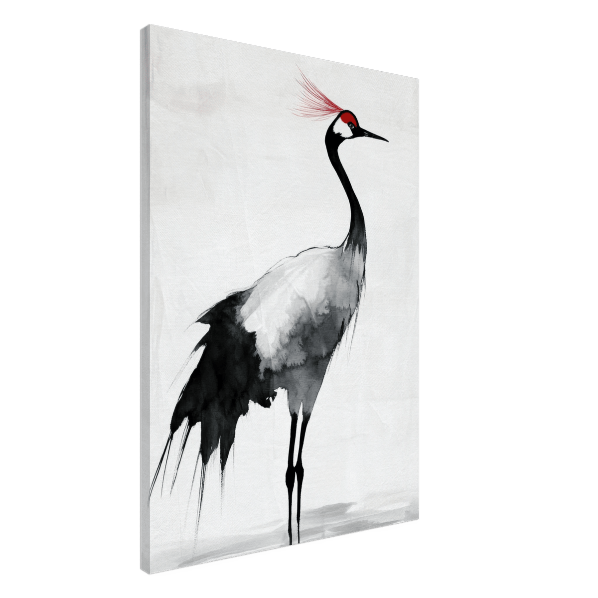Japanese Ink Wash Painting of a Crane A graceful 2 - Shop Ai Art WebShop - Digital Art online Store