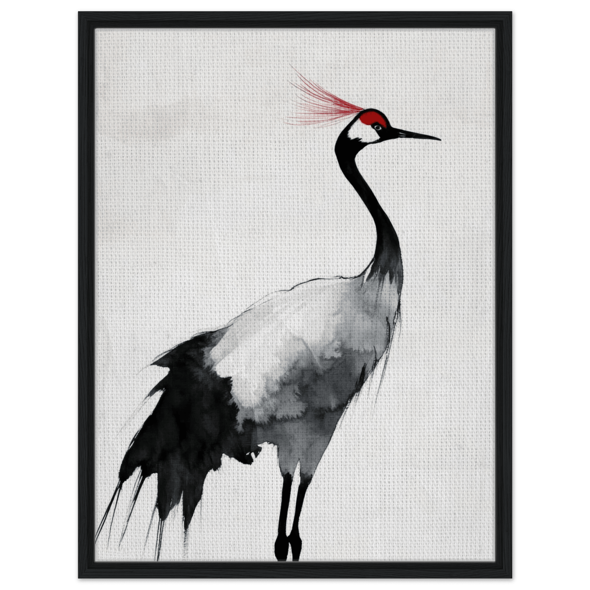 Japanese Ink Wash Painting of a Crane A graceful 2 - Shop Ai Art WebShop - Digital Art online Store