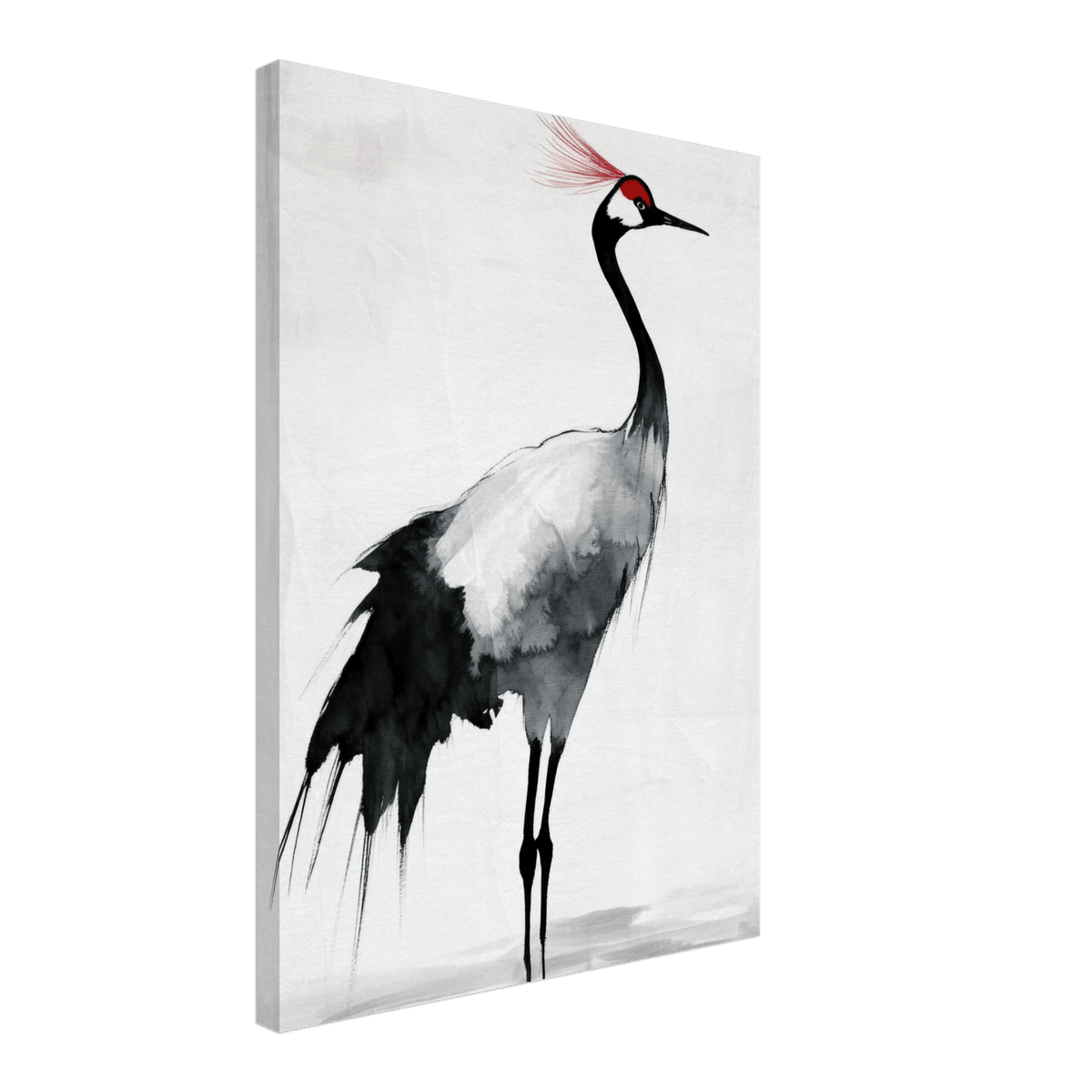 Japanese Ink Wash Painting of a Crane A graceful 2 - Shop Ai Art WebShop - Digital Art online Store