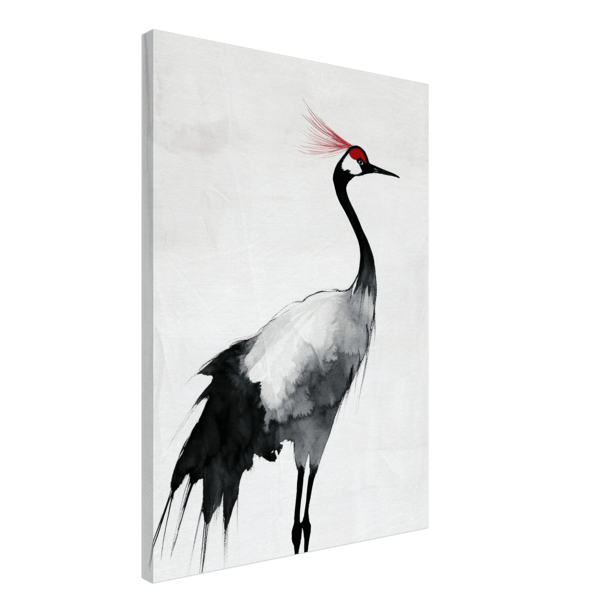 Japanese Ink Wash Painting of a Crane A graceful 2 - Shop Ai Art WebShop - Digital Art online Store