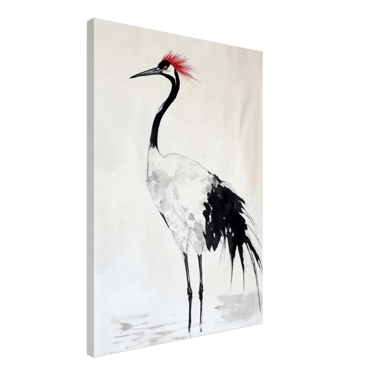 Japanese Ink Wash Painting of a Crane A graceful - Shop Ai Art WebShop - Digital Art online Store