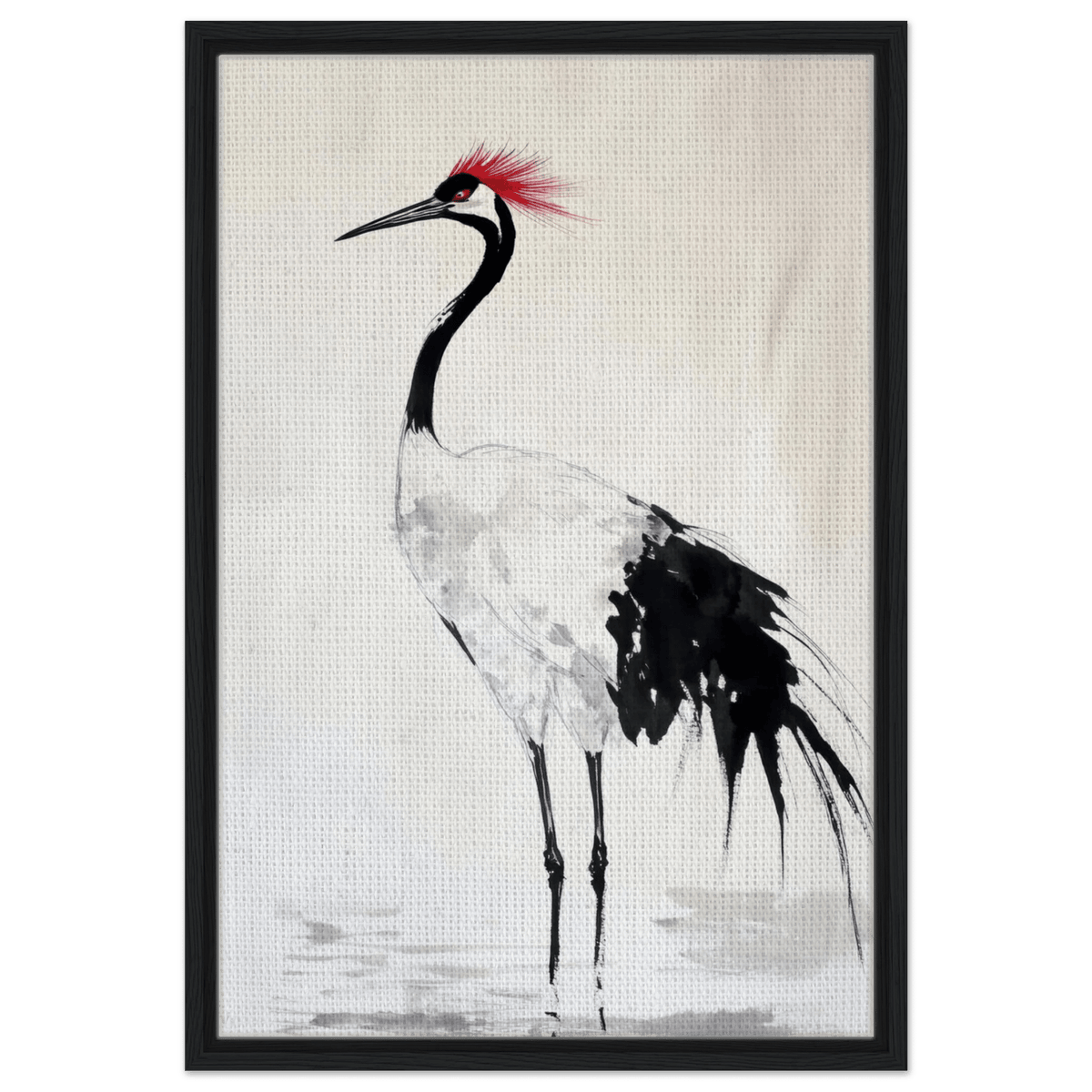 Japanese Ink Wash Painting of a Crane A graceful - Shop Ai Art WebShop - Digital Art online Store