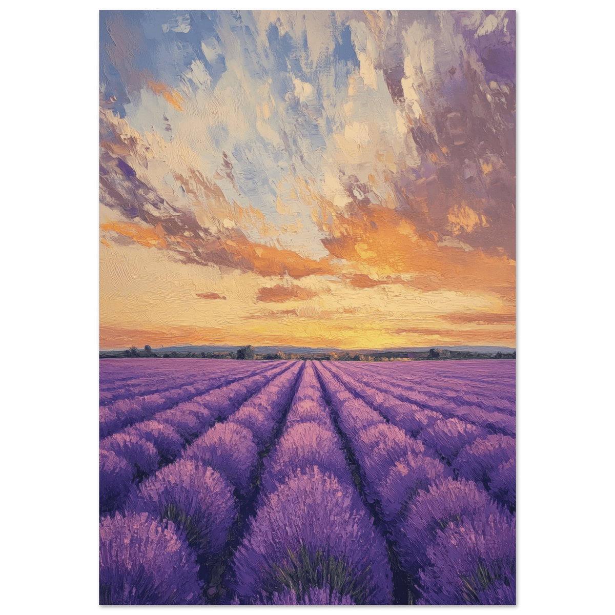 Lavender Fields at Sunset A mesmerizing view - Shop Ai Art WebShop - Digital Art online Store