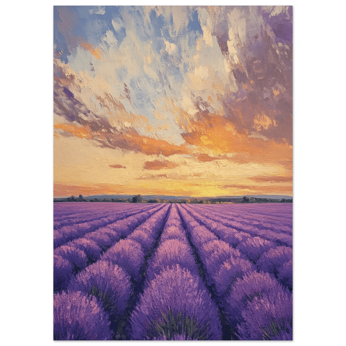 Lavender Fields at Sunset A mesmerizing view - Shop Ai Art WebShop - Digital Art online Store
