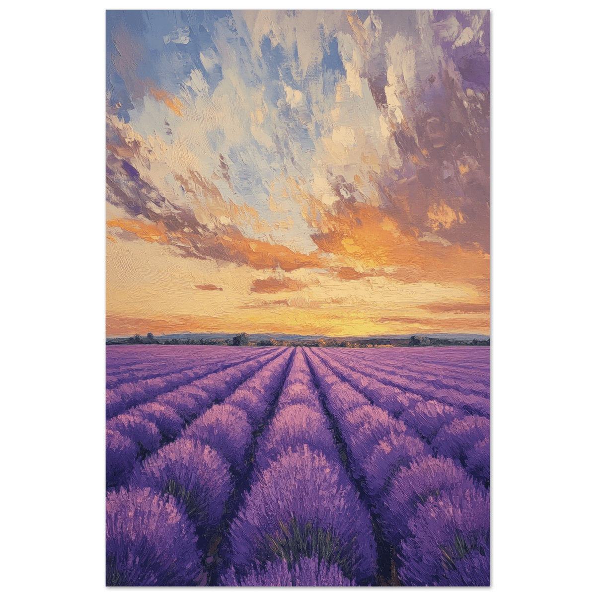 Lavender Fields at Sunset A mesmerizing view - Shop Ai Art WebShop - Digital Art online Store