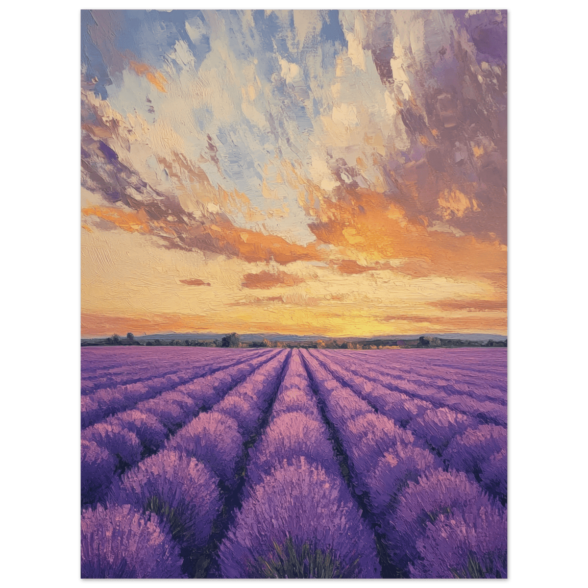 Lavender Fields at Sunset A mesmerizing view - Shop Ai Art WebShop - Digital Art online Store