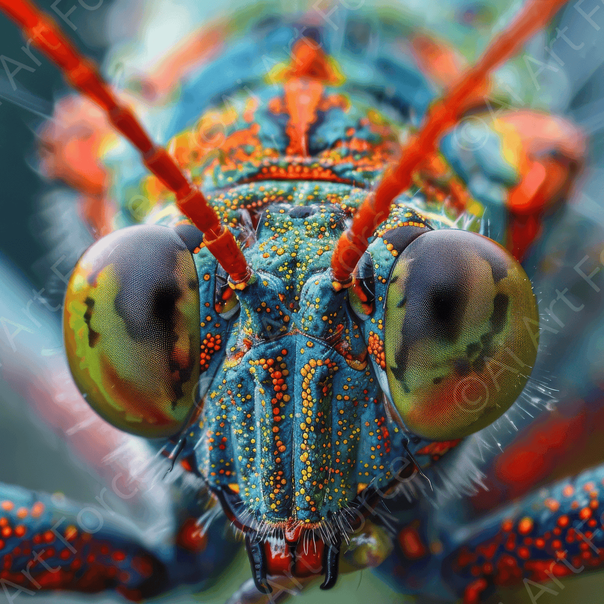 Macro Shot of a Colorfull Insect 5 - Shop Ai Art WebShop - Digital Art online Store