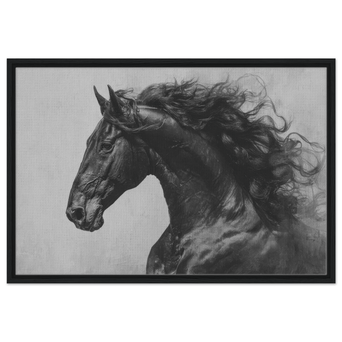 Majestic Black Stallion Head 0 - Shop Ai Art WebShop - Digital Art online Store