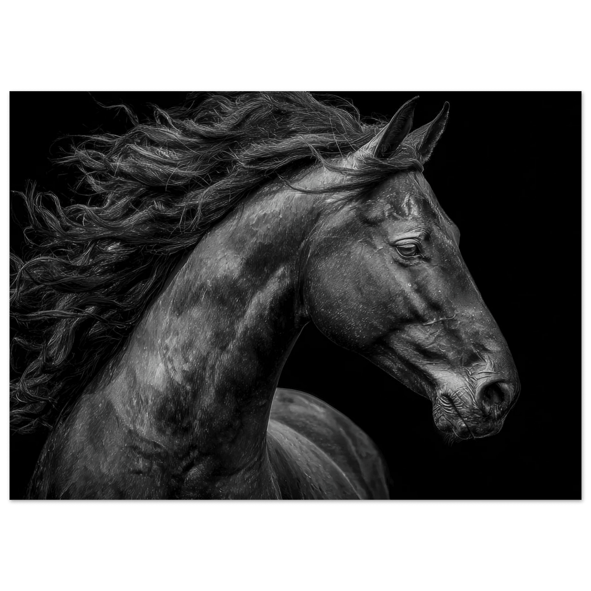 Majestic Black Stallion Head 1 - Shop Ai Art WebShop - Digital Art online Store