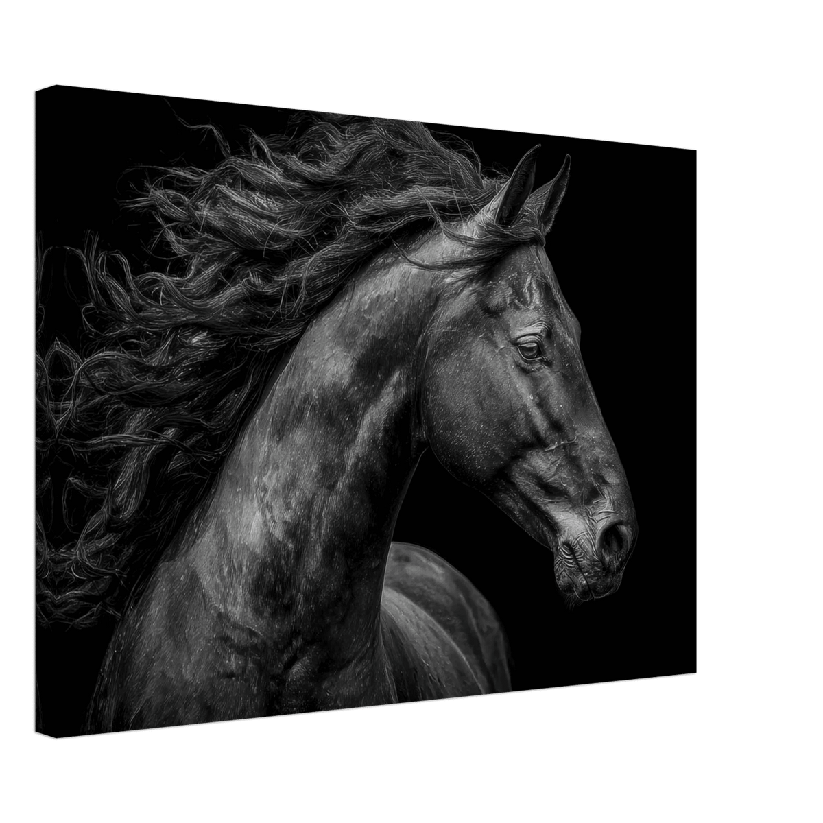 Majestic Black Stallion Head 1 - Shop Ai Art WebShop - Digital Art online Store