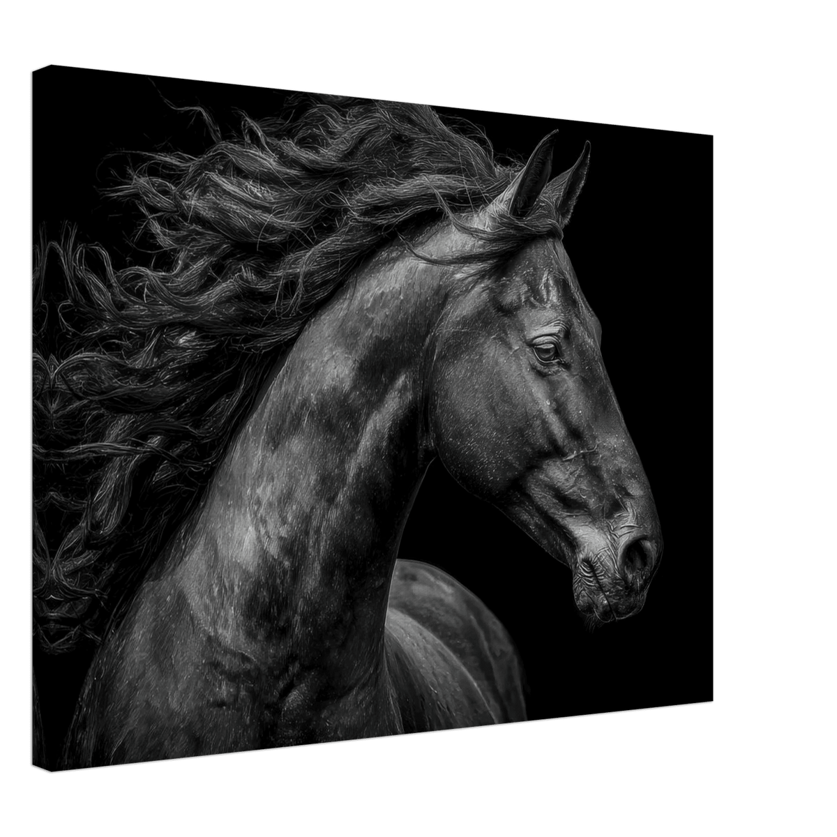 Majestic Black Stallion Head 1 - Shop Ai Art WebShop - Digital Art online Store