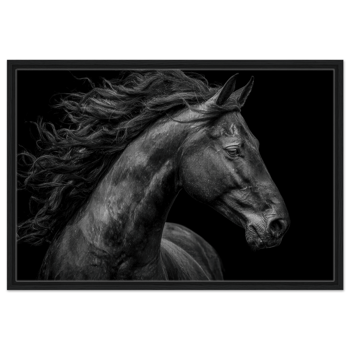 Majestic Black Stallion Head 1 - Shop Ai Art WebShop - Digital Art online Store