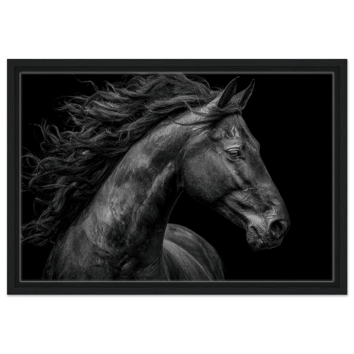 Majestic Black Stallion Head 1 - Shop Ai Art WebShop - Digital Art online Store