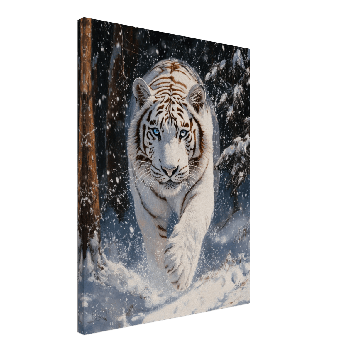 Majestic White Tiger in a Snowy Forest A powerful 3 - Shop Ai Art WebShop - Digital Art online Store