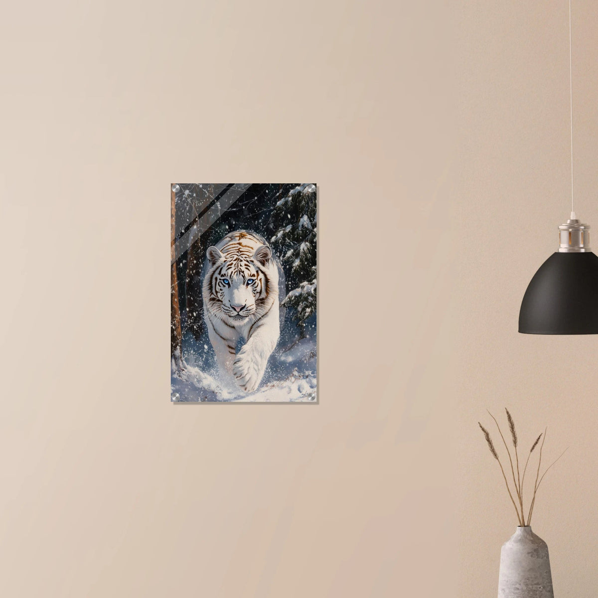 Majestic White Tiger in a Snowy Forest A powerful 3 - Shop Ai Art WebShop - Digital Art online Store