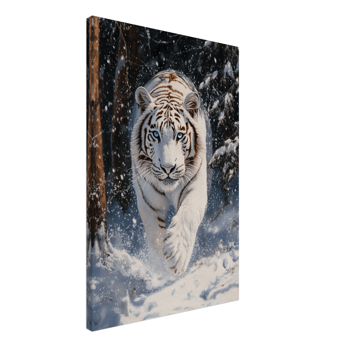 Majestic White Tiger in a Snowy Forest A powerful 3 - Shop Ai Art WebShop - Digital Art online Store