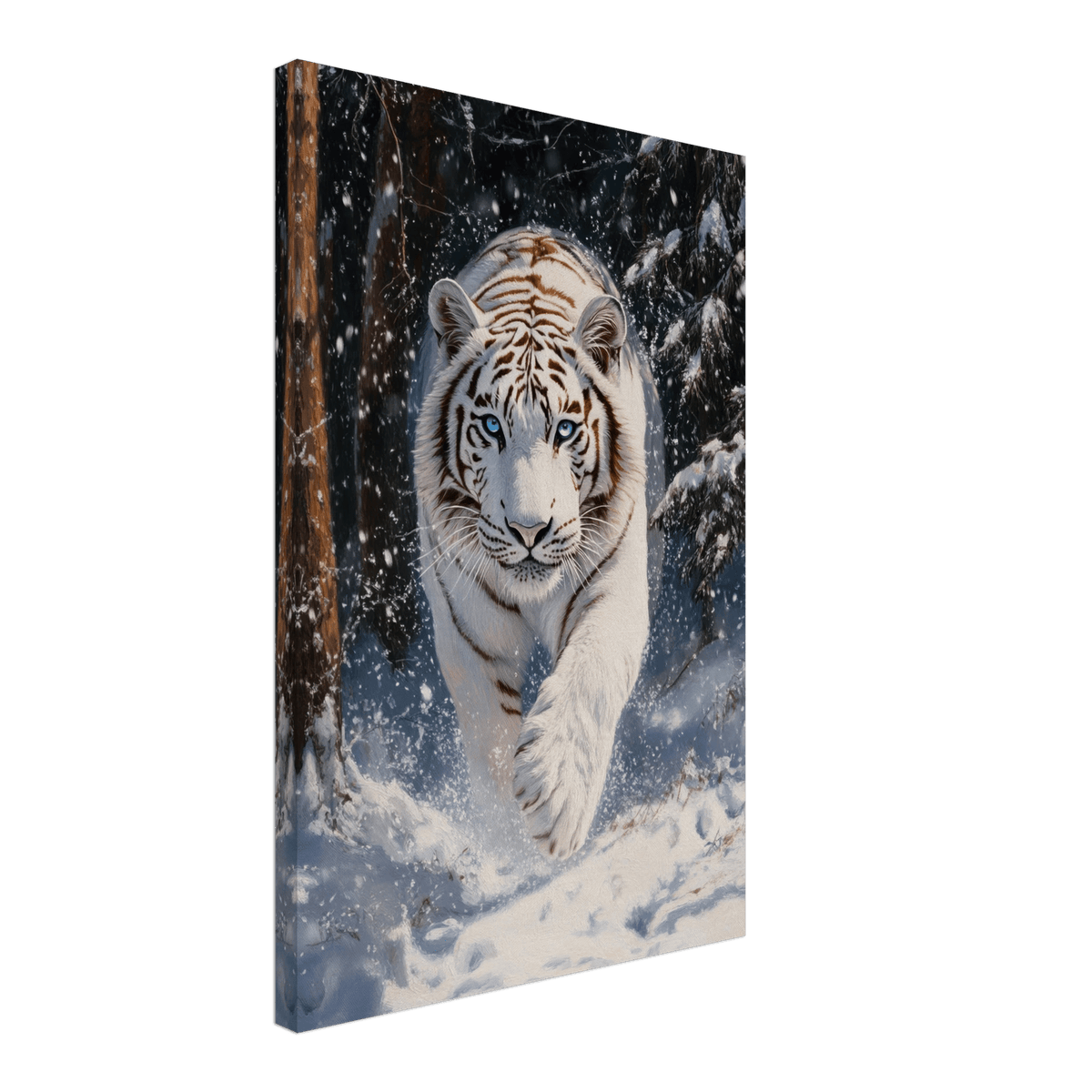 Majestic White Tiger in a Snowy Forest A powerful 3 - Shop Ai Art WebShop - Digital Art online Store
