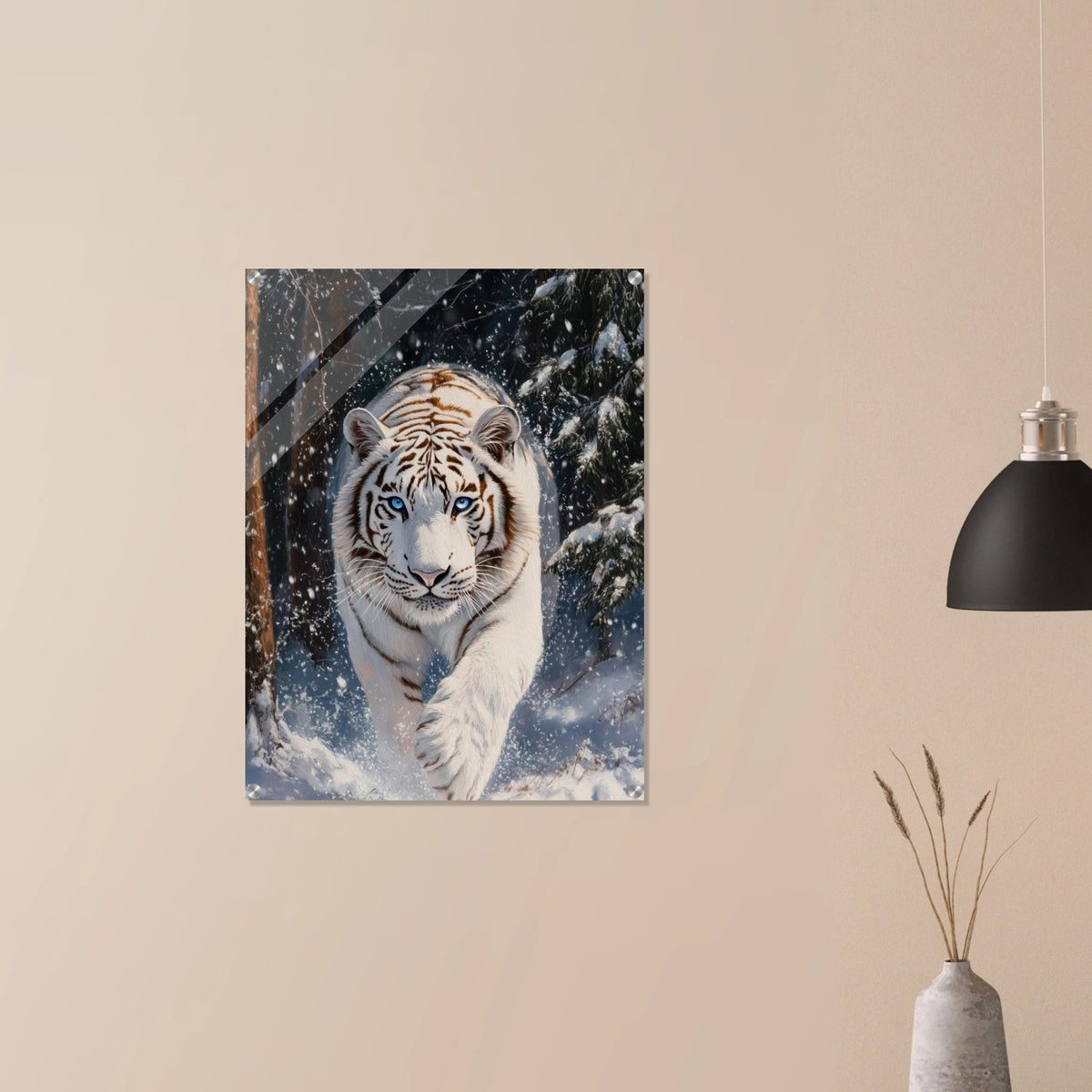 Majestic White Tiger in a Snowy Forest A powerful 3 - Shop Ai Art WebShop - Digital Art online Store