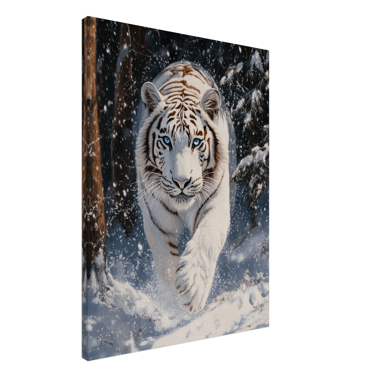 Majestic White Tiger in a Snowy Forest A powerful 3 - Shop Ai Art WebShop - Digital Art online Store