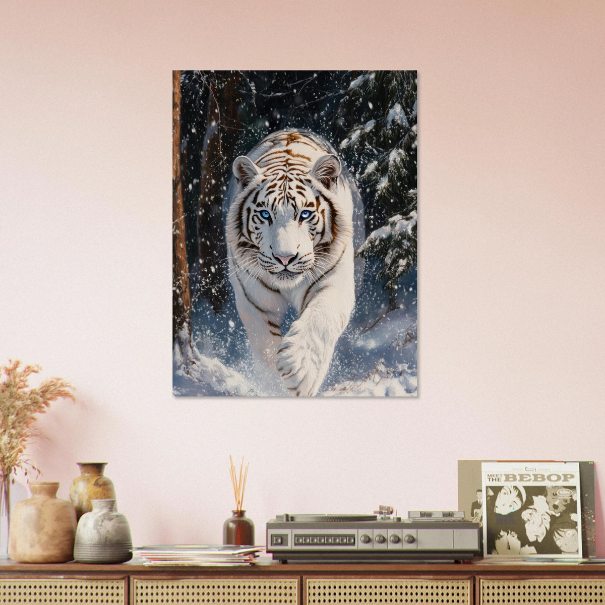 Majestic White Tiger in a Snowy Forest A powerful 3 - Shop Ai Art WebShop - Digital Art online Store