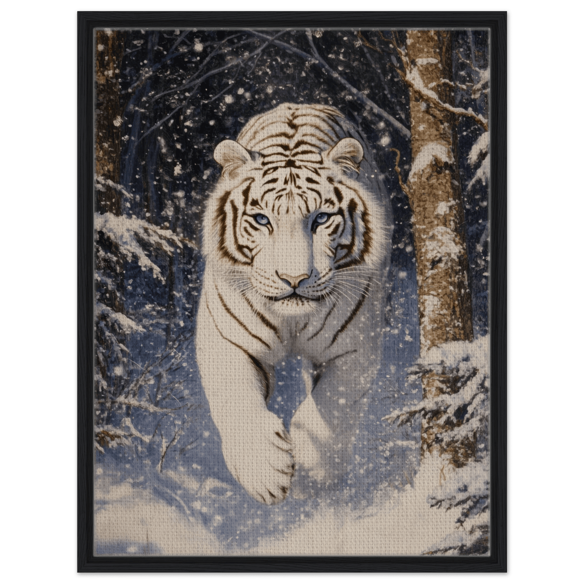 Majestic White Tiger in a Snowy Forest A powerful - Shop Ai Art WebShop - Digital Art online Store