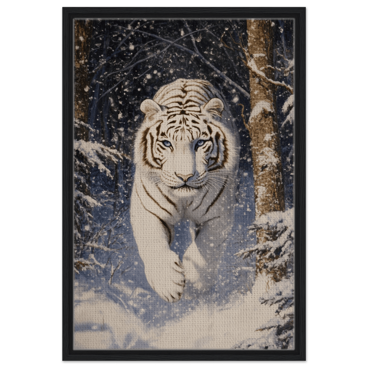 Majestic White Tiger in a Snowy Forest A powerful - Shop Ai Art WebShop - Digital Art online Store