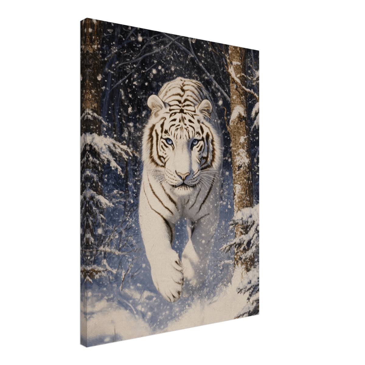 Majestic White Tiger in a Snowy Forest A powerful - Shop Ai Art WebShop - Digital Art online Store