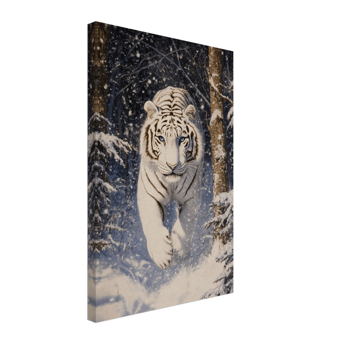Majestic White Tiger in a Snowy Forest A powerful - Shop Ai Art WebShop - Digital Art online Store