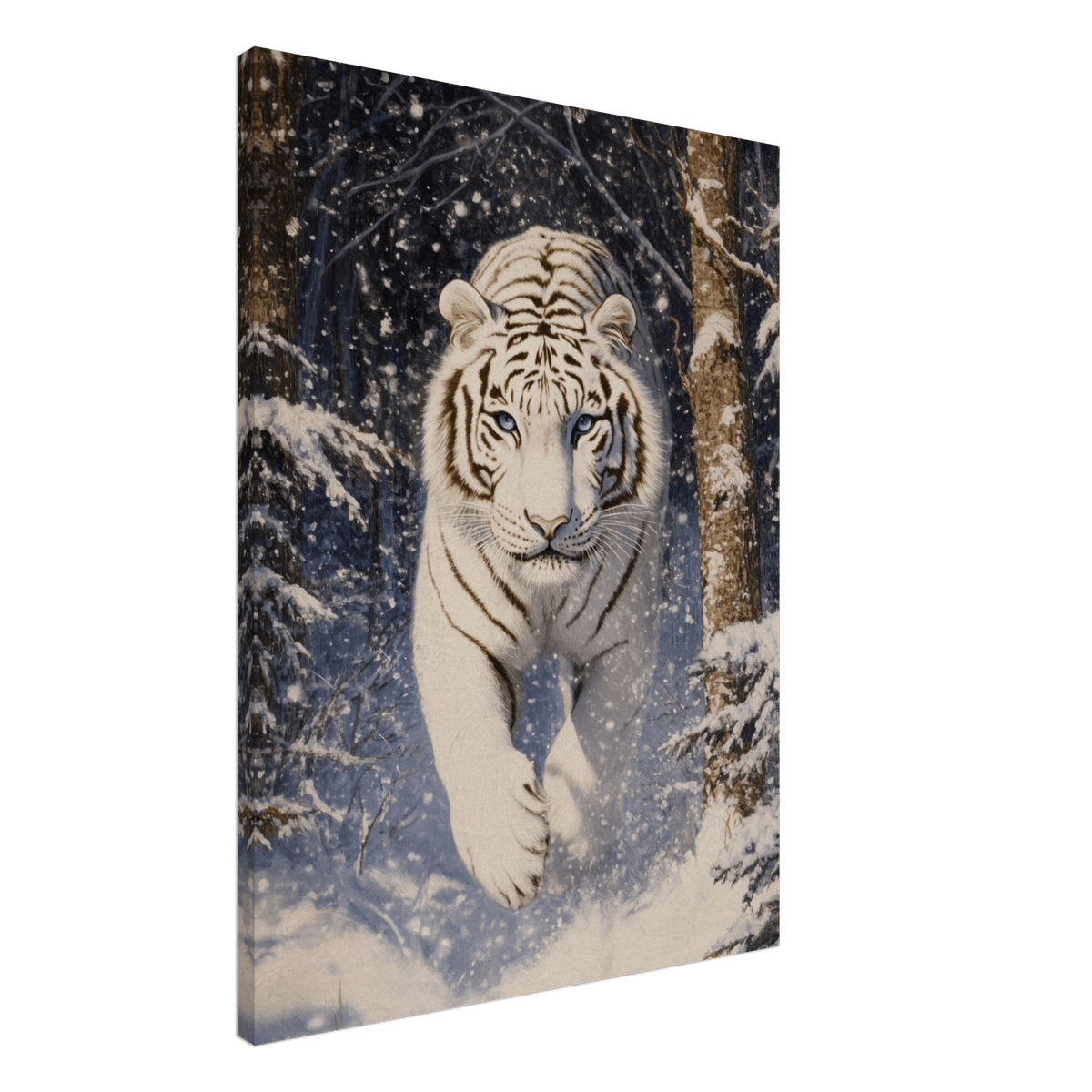 Majestic White Tiger in a Snowy Forest A powerful - Shop Ai Art WebShop - Digital Art online Store