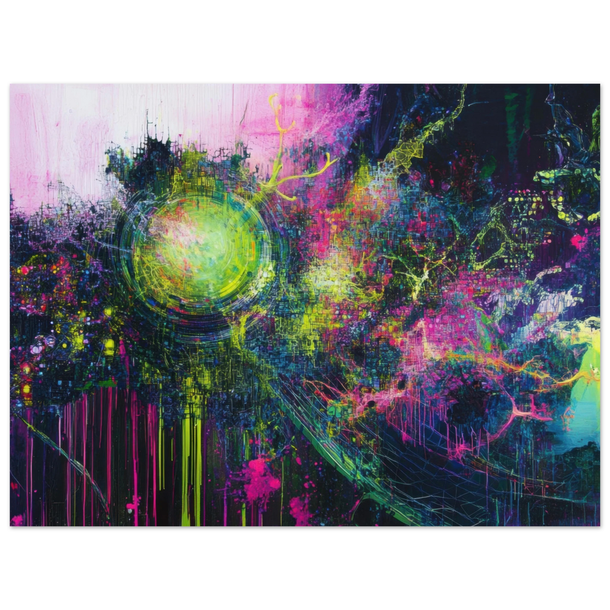 Neural Cataclysm A tangled web of luminous snap - Shop Ai Art WebShop - Digital Art online Store