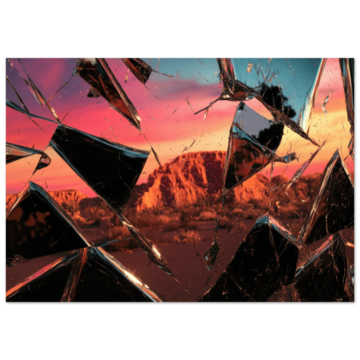 Obsidian Mirage Jagged shards of reflective black 2 - Shop Ai Art WebShop - Digital Art online Store