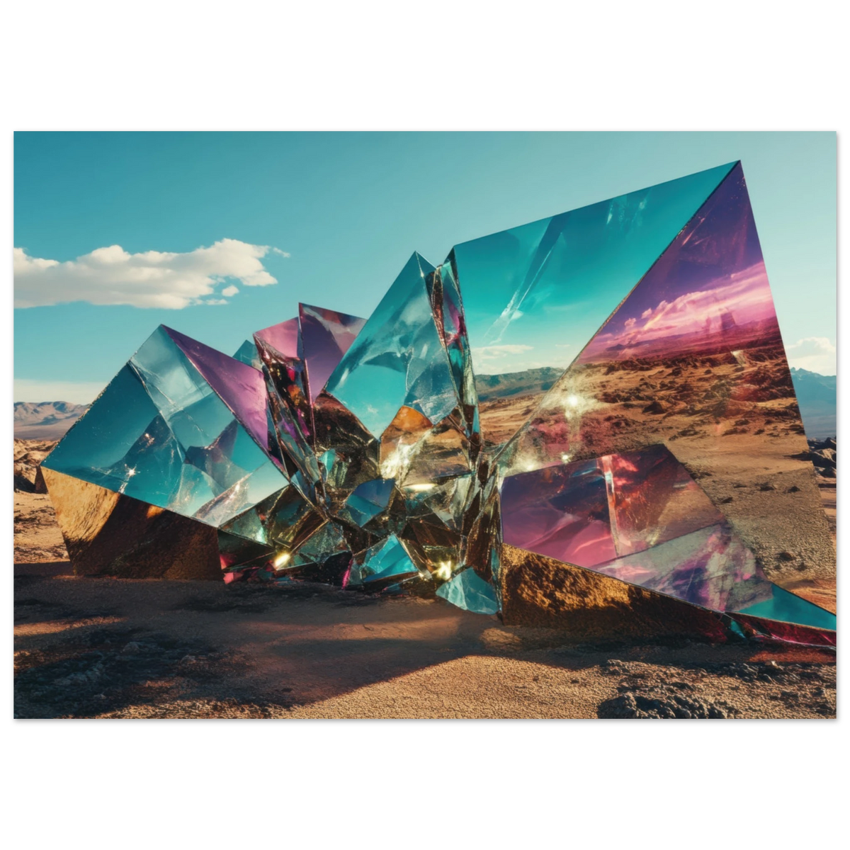 Obsidian Mirage Jagged shards of reflective black - Shop Ai Art WebShop - Digital Art online Store