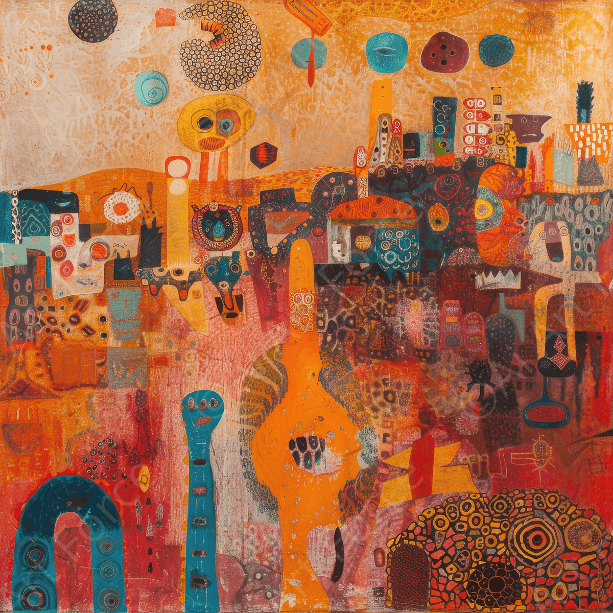 Old culture of Australia in abstract style 4 - Shop Ai Art WebShop - Digital Art online Store