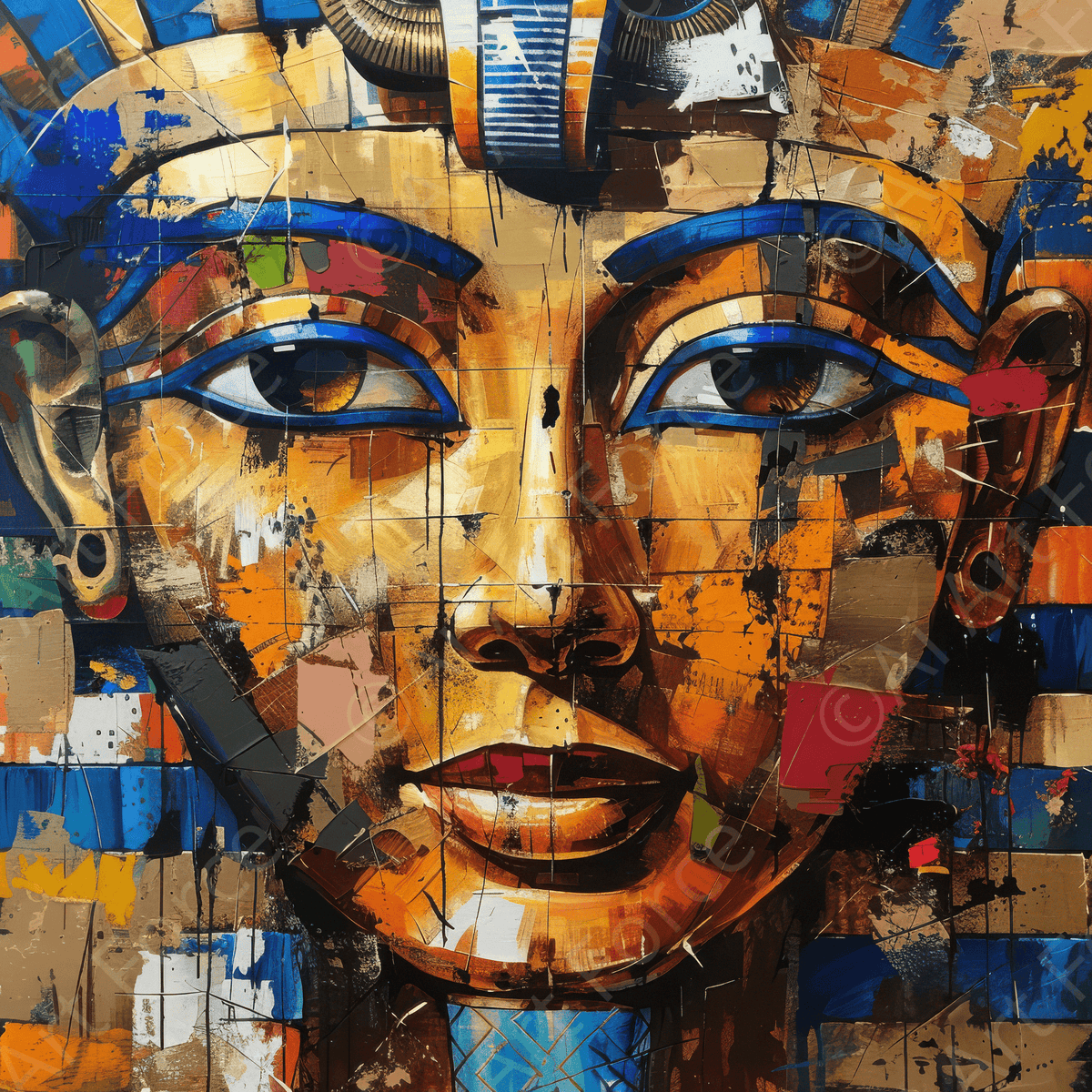 Old culture of Egypt in abstract style 3 - Shop Ai Art WebShop - Digital Art online Store